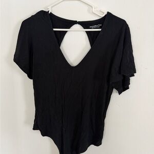 Abercrombie & Fitch Black Cutout Back Bodysuit